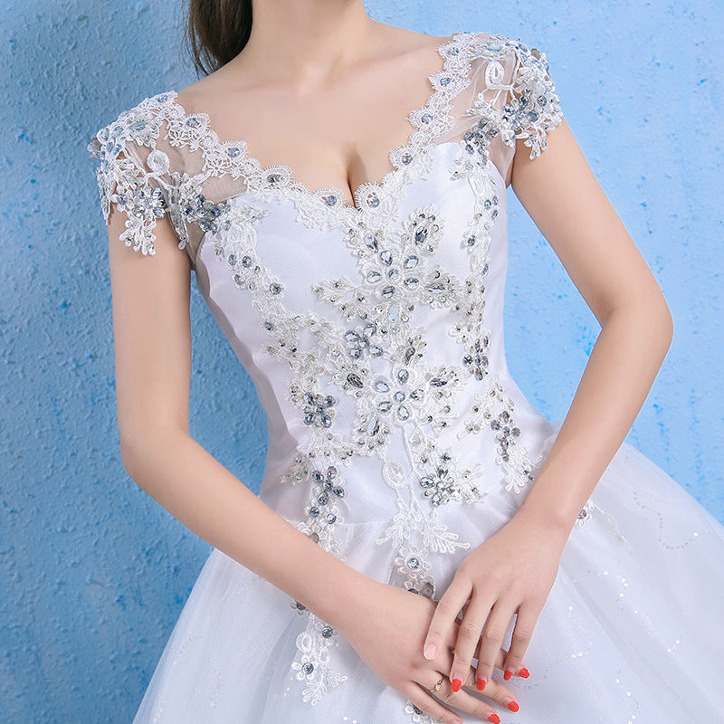 Evarisluxe Étoile Bridal Rhinestone Wedding Gown