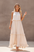 Evarisluxe Holiday Ruffled Maxi Dress