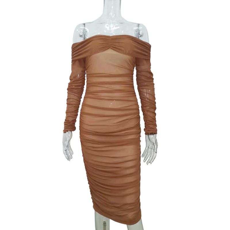 2024 Spring Summer New European Sexy Long Sleeve Dress
