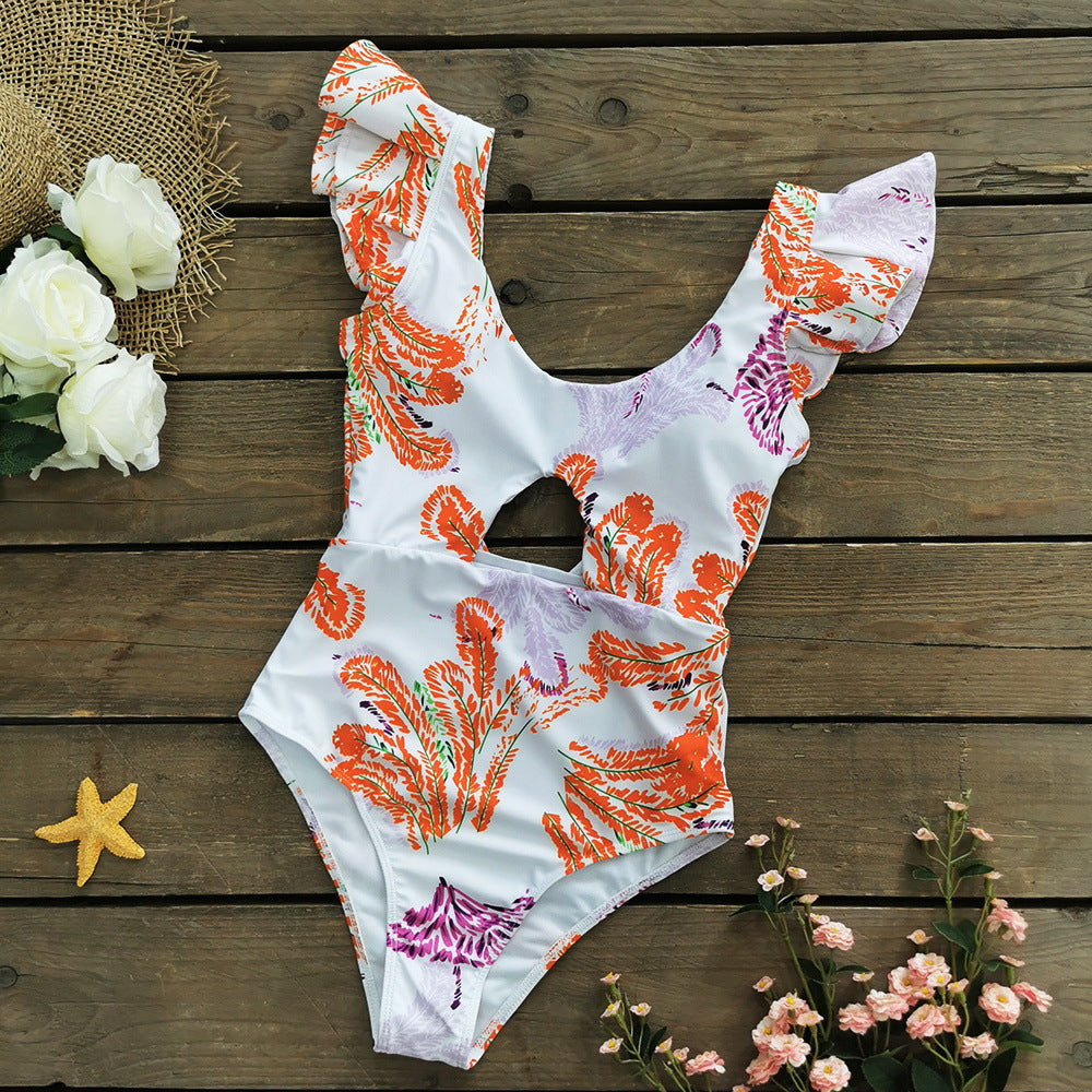 2024 Women's Three-Piece Swimwear Set with Back Cutout