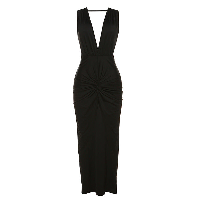 2023 Spring/Summer Fashion Backless V-Neck Dress