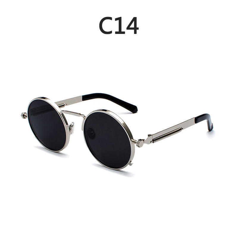 Retro Steampunk Round Sunglasses for Men and Women