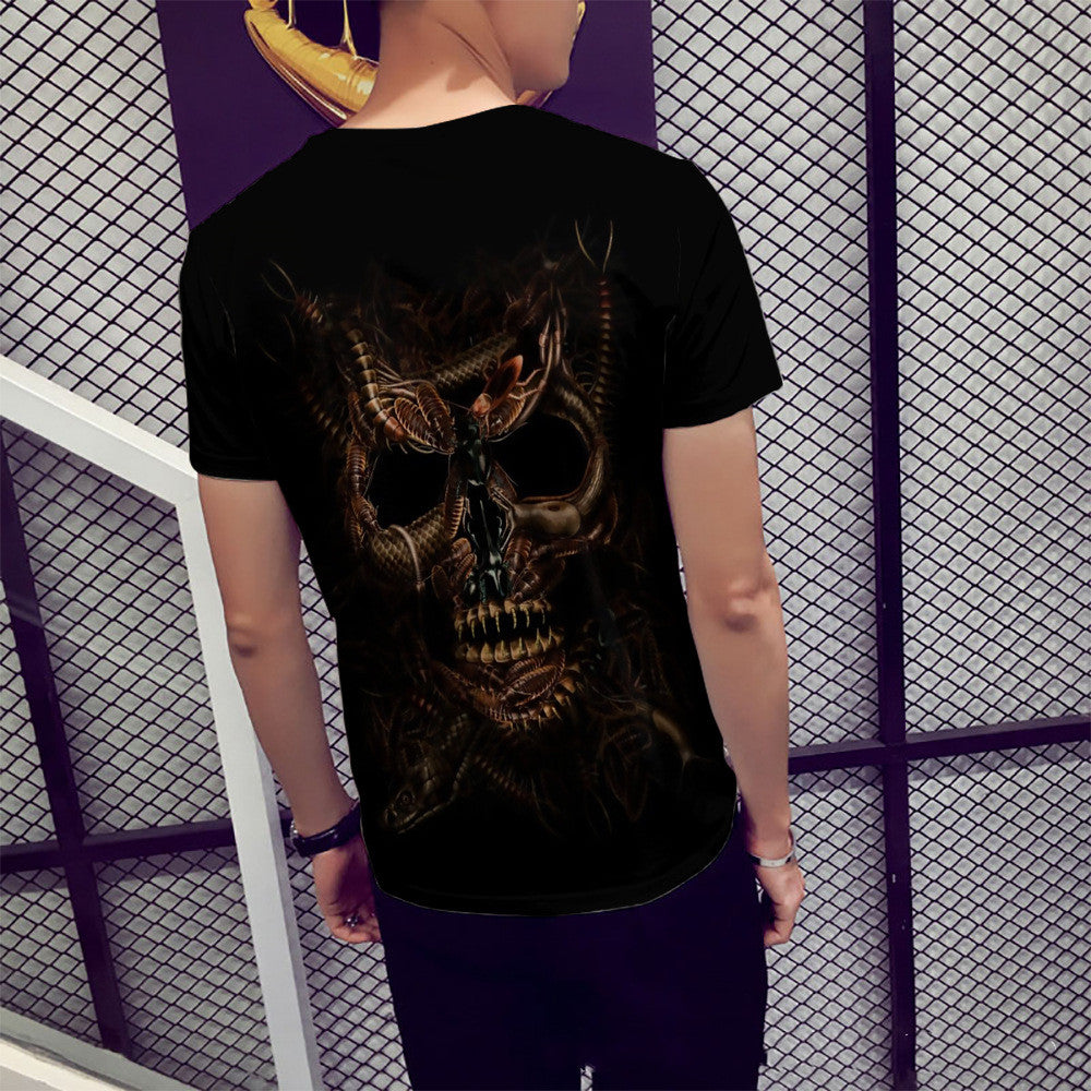 Men's 3D Short Sleeve T-Shirt with Predator Print