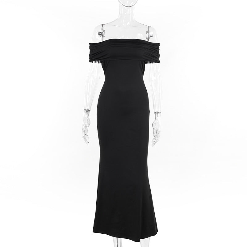Elegant Backless Off-Shoulder Maxi Dress