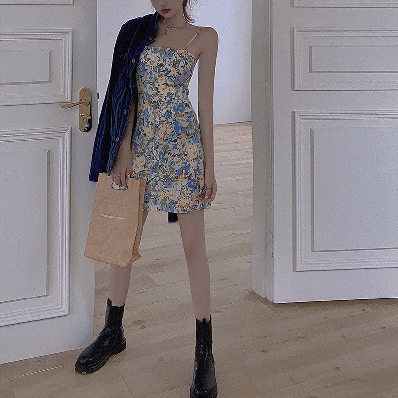 Summer Floral One-Shoulder Dress for Women 2020