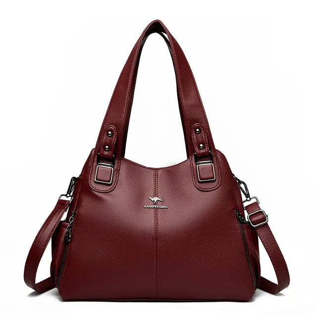 Evarisluxe Vintage PU Leather Large Tote Bag