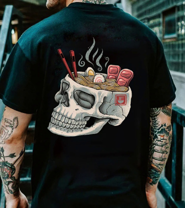 Japanese Style Cotton Short Sleeve T-Shirt for Men