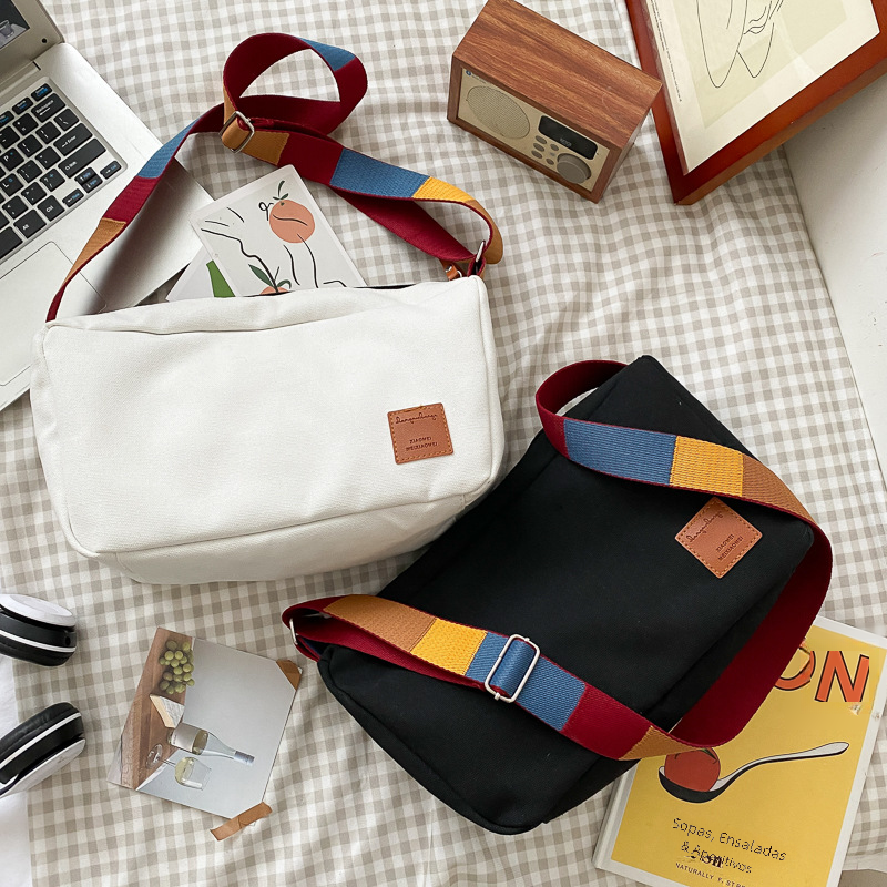 2023 Summer Canvas Women's Bag with Colorful Straps