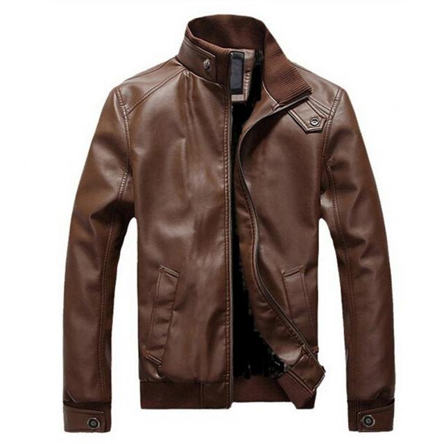 Men's Spring Autumn Motorcycle Leather Jacket