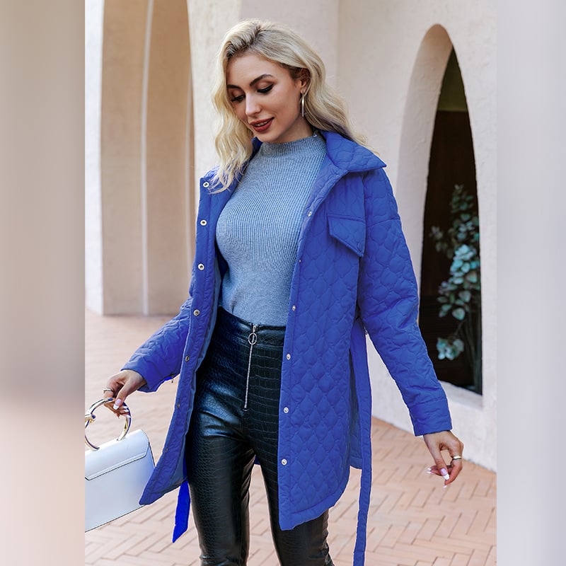 Padded Cotton Jacket for Women - Single-breasted Style