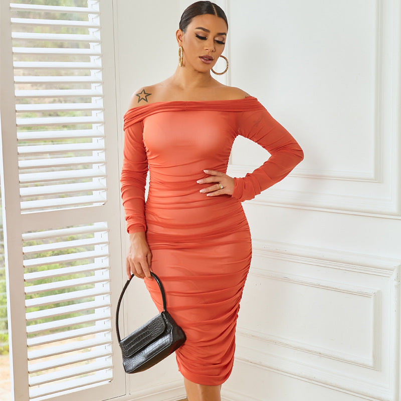 2024 Spring Summer New European Sexy Long Sleeve Dress