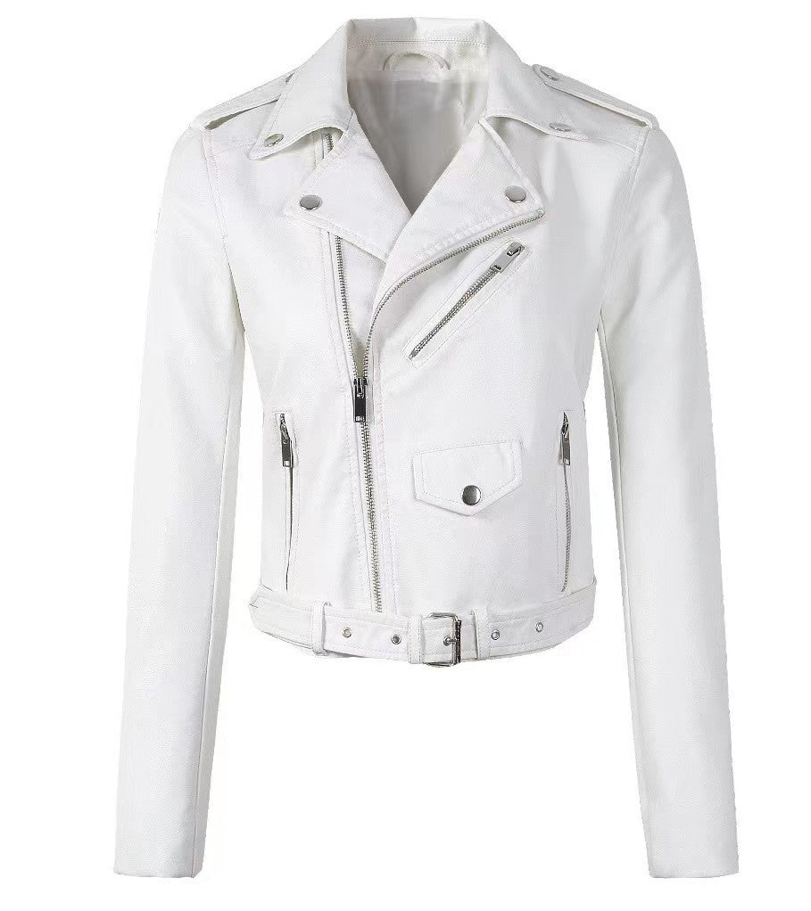 PU Wash Leather Jacket for Women - Casual Style