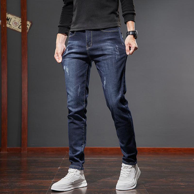 Men's Stretchy Soft Jeans - Slim Fit Casual Trousers