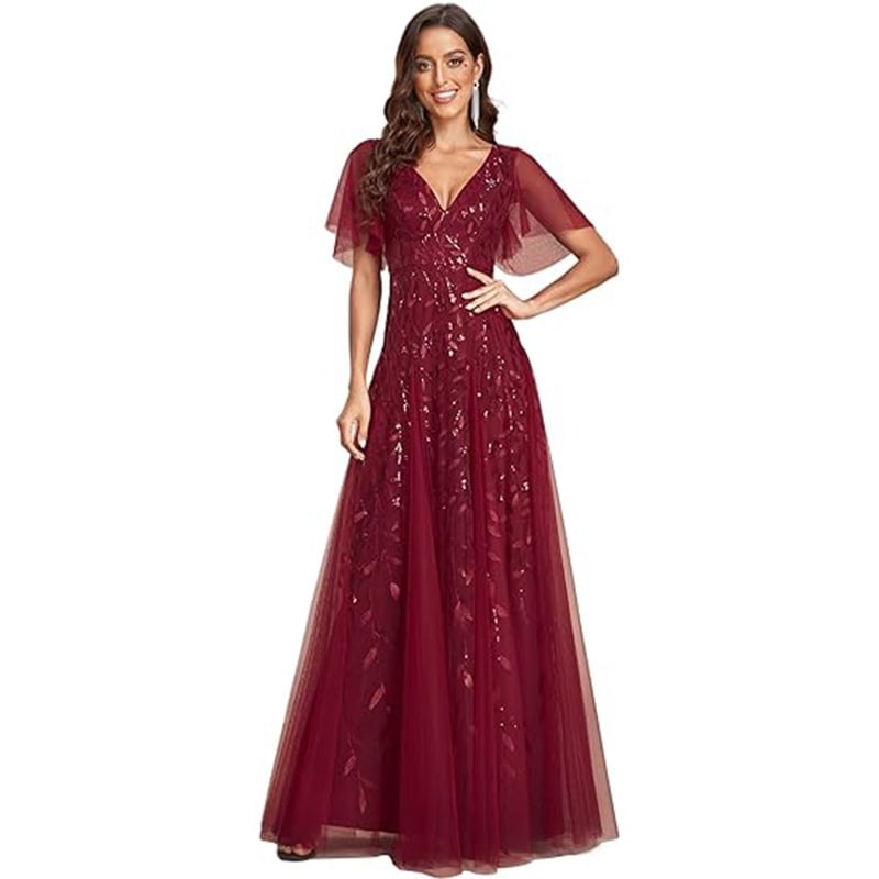 Evarisluxe Elegant Long Evening Dress for Women