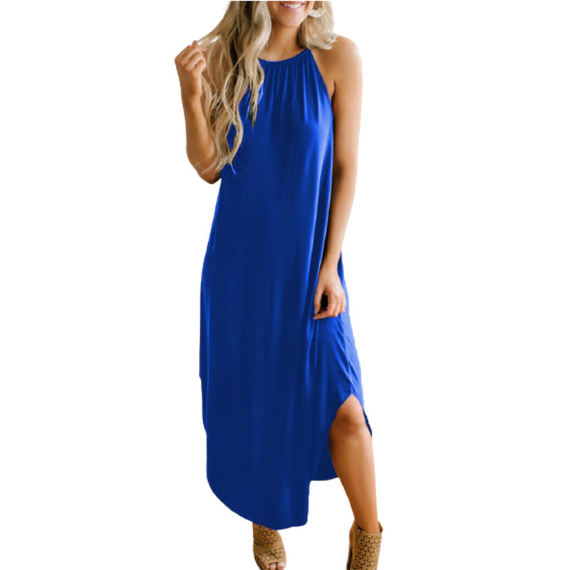 2021 Spring Summer Women's Solid Color Maxi Dress