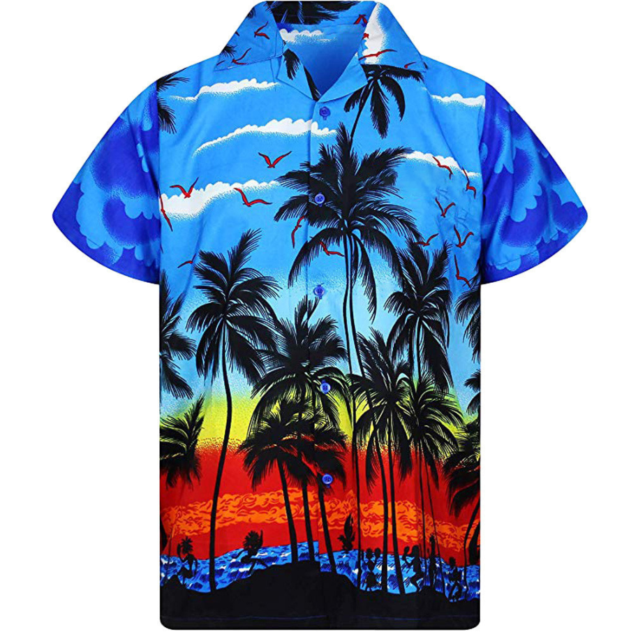 Men's Hawaiian Style Loose Fit Printed Shirt