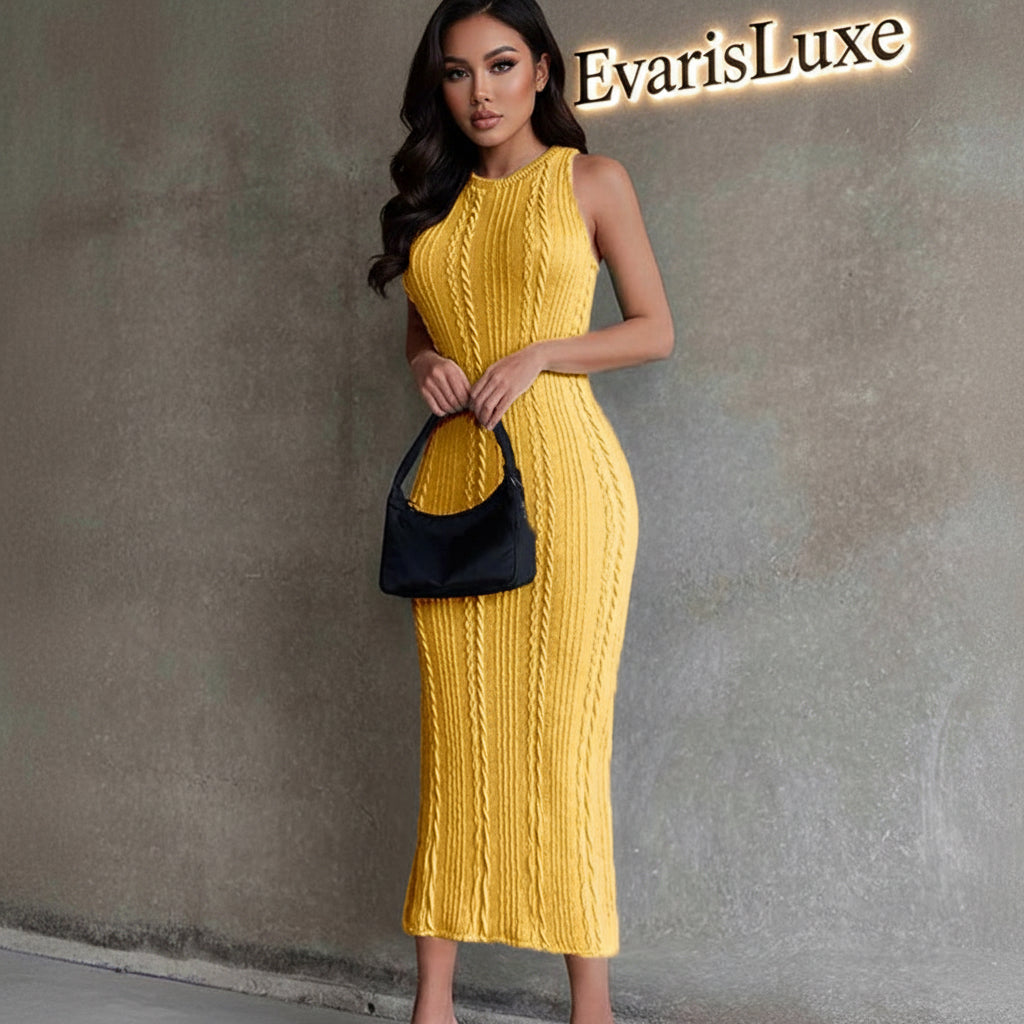 The Aurore Sleeveless Bodycon Maxi Dress | Evarisluxe
