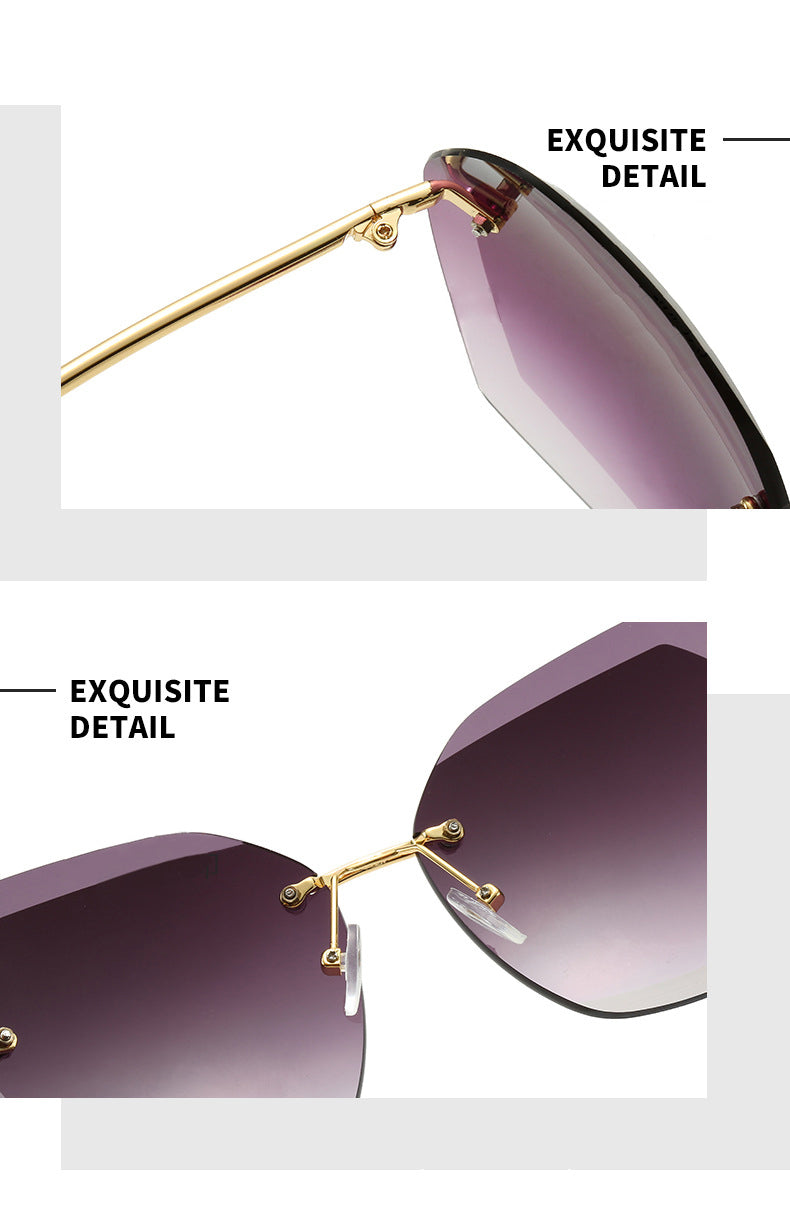 Vintage Rimless Pilot Sunglasses for Men and Women