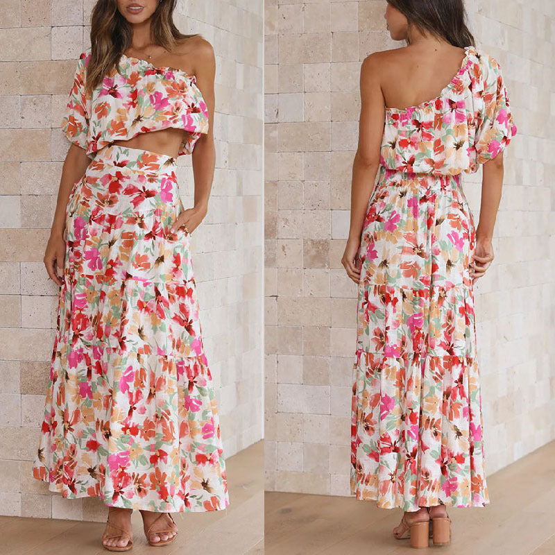 2023 Summer Women's Fashion Floral Two-Piece Set