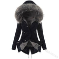 Fleece Lined Hooded Jacket with Drawstring for Women