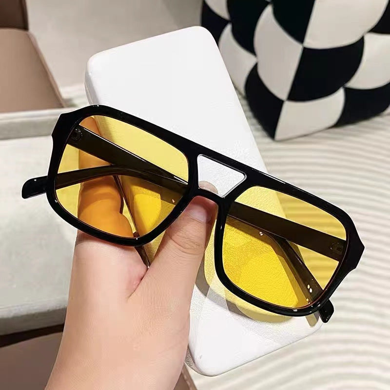 Vintage Oversized Yellow Sunglasses for Women