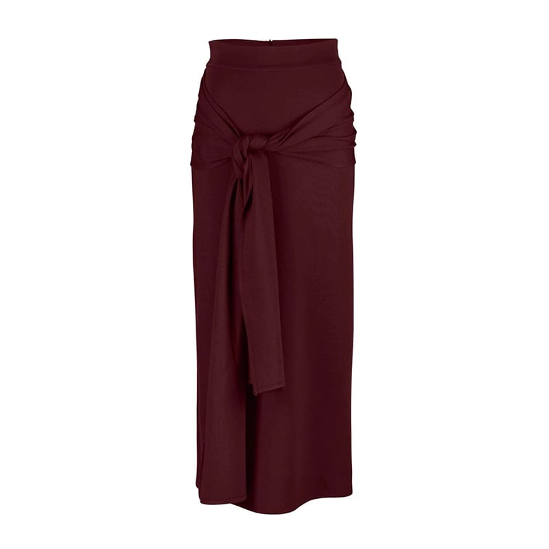 Solid Color Muslim Hip Skirt for Women