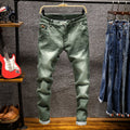 Men's Solid Color Slim Fit Denim Trousers