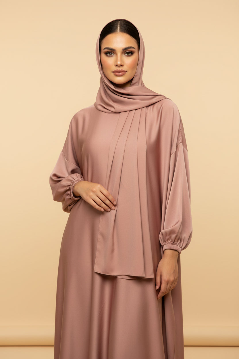 The Voile Hooded Abaya Robe Dress | Evarisluxe