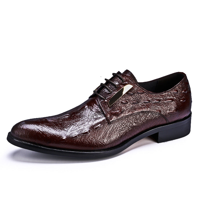 Crocodile Pattern Leather Casual Shoes for Men