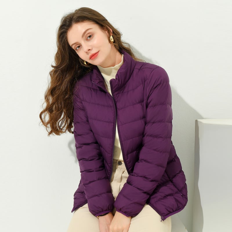 Korean Style Stand-Collar Down Jacket for Women