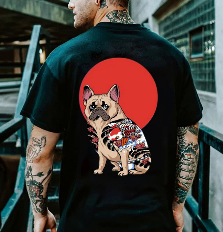 Japanese Style Cotton Short Sleeve T-Shirt for Men