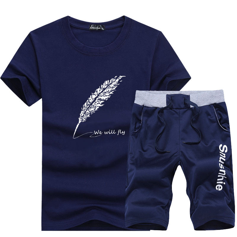 Men's Casual Sports Set - Short Sleeve T-Shirt & Shorts