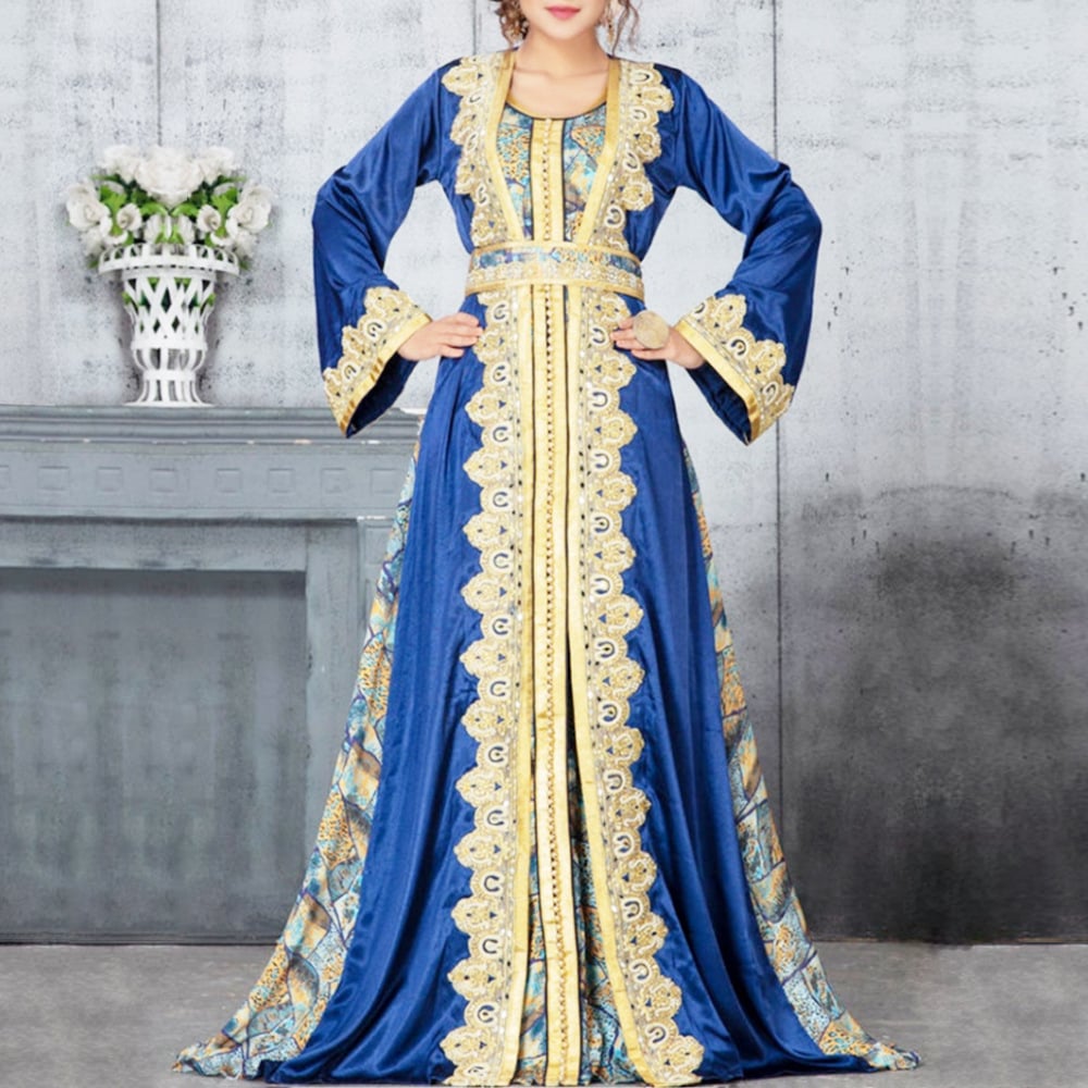 The Robe Orient Printed Middle Eastern Dress | Evarisluxe