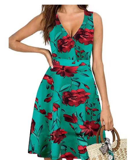 Evarisluxe Vintage Hepburn Style Summer Dress