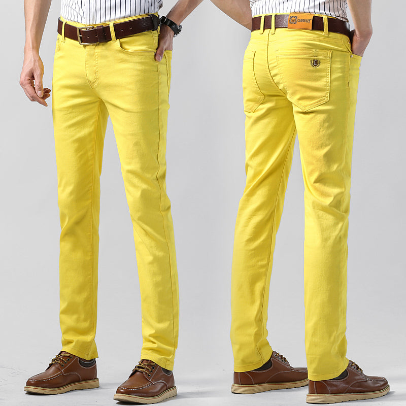 Colorful Slim Fit Elastic Suit Pants for Men
