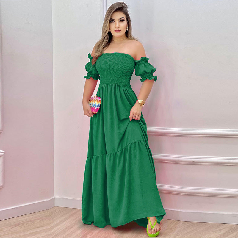2023 Women's Spring/Summer Off-Shoulder Printed Dress