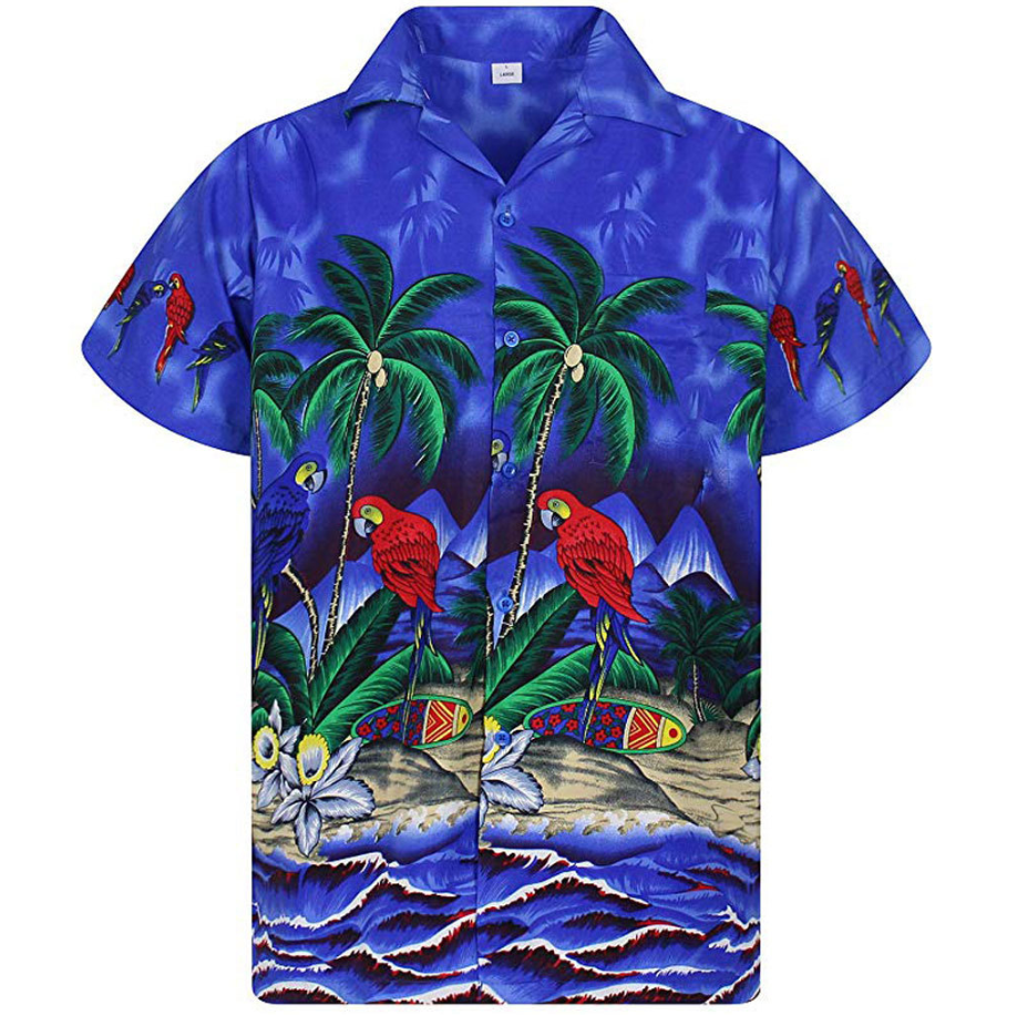 Men's Hawaiian Style Loose Fit Printed Shirt