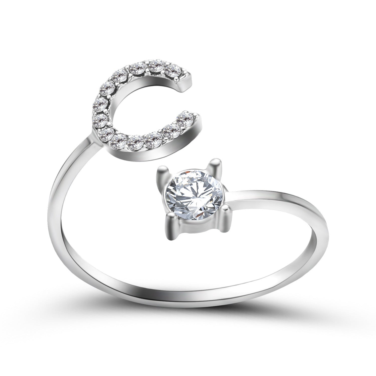 Evarisluxe Initial Letter Gold Ring
