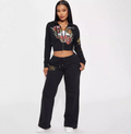 Painted Zipper Print Two-Piece Lounge Set
