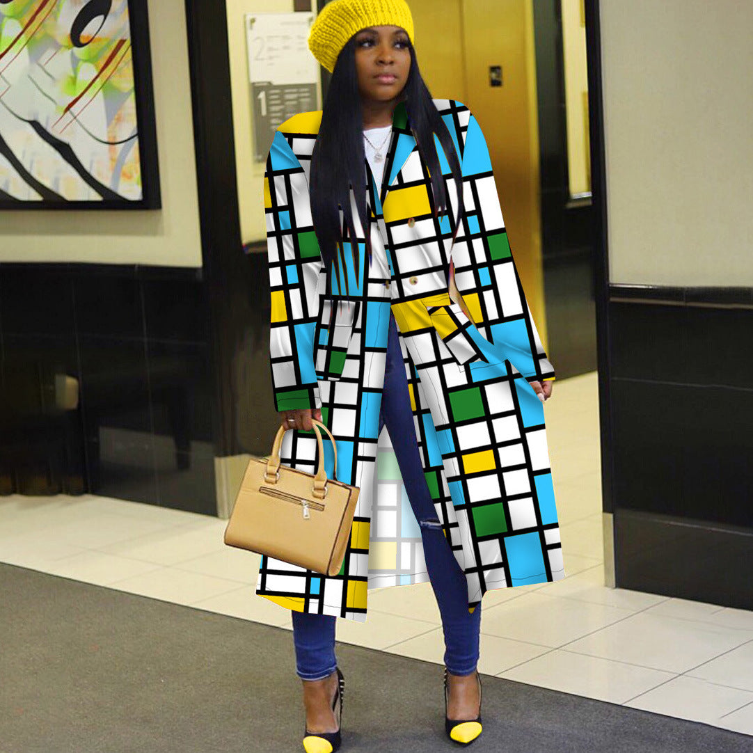 Spring African Women Long Sleeve Printed Dress S-5XL