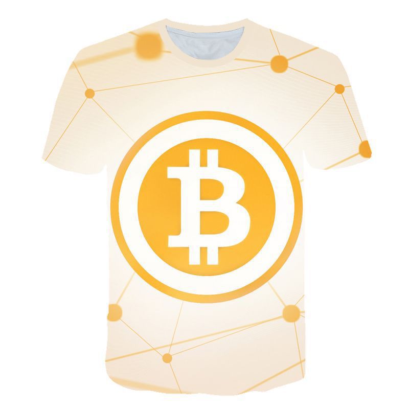 Men's 3D Bitcoin Print Short Sleeve T-Shirt