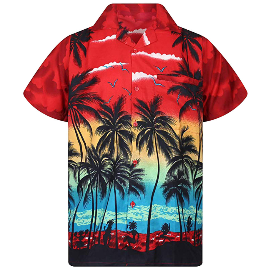 Men's Hawaiian Style Loose Fit Printed Shirt