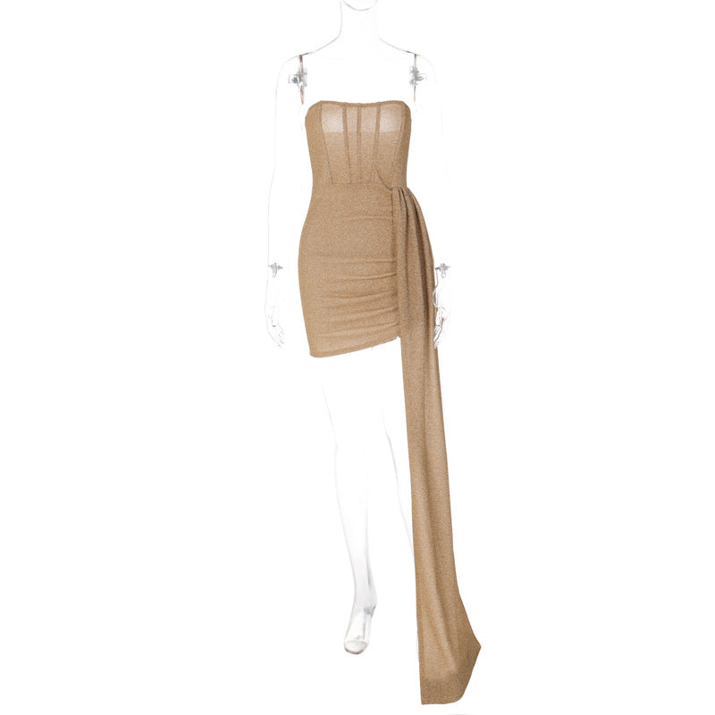2024 Spring Women's Sexy Wrap Dress with Lace-Up Design