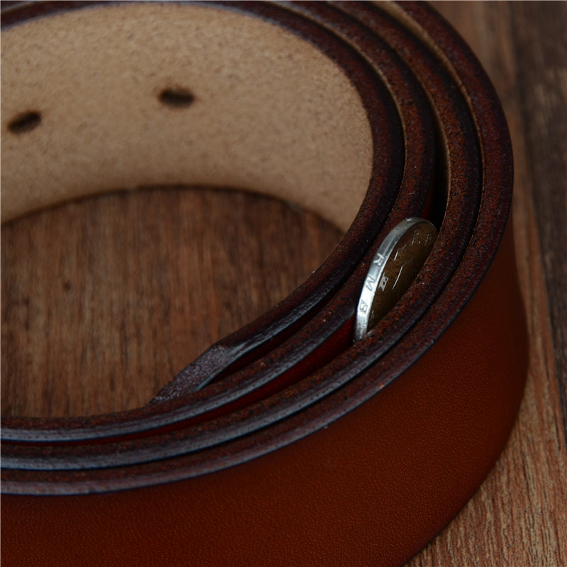 COWATHER Luxury Leather Belt for Men 100-130cm