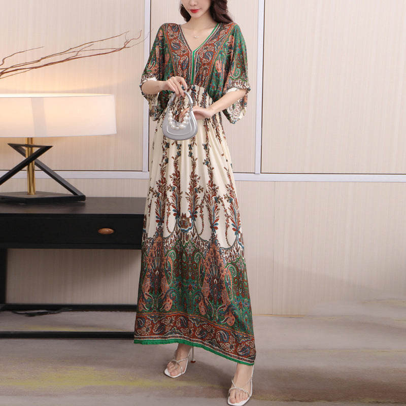 Southeast Asia Travel Floral Cotton Dress for Summer