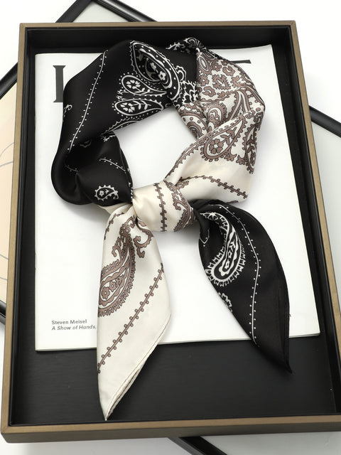 Evarisluxe Silk Satin Square Scarf