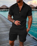 U.A. T-shirt and Casual Polo Shorts Set (One Set)