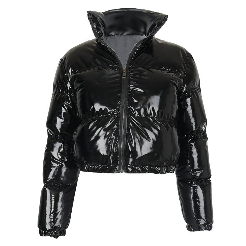 A20666T Women's Fall/Winter PU Leather Cardigan Jacket