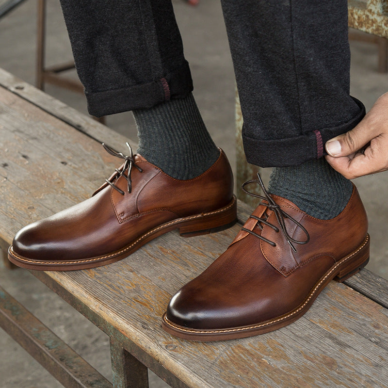 Lace-up Leather Shoes for Young Men
