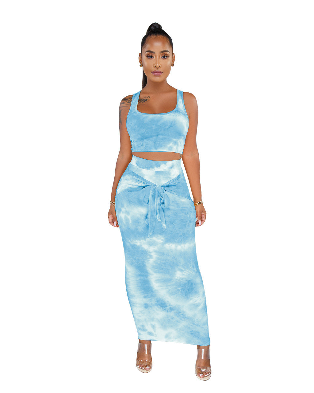 Summer Fashion Tie-Dye Women's 2-Piece Outfit Set